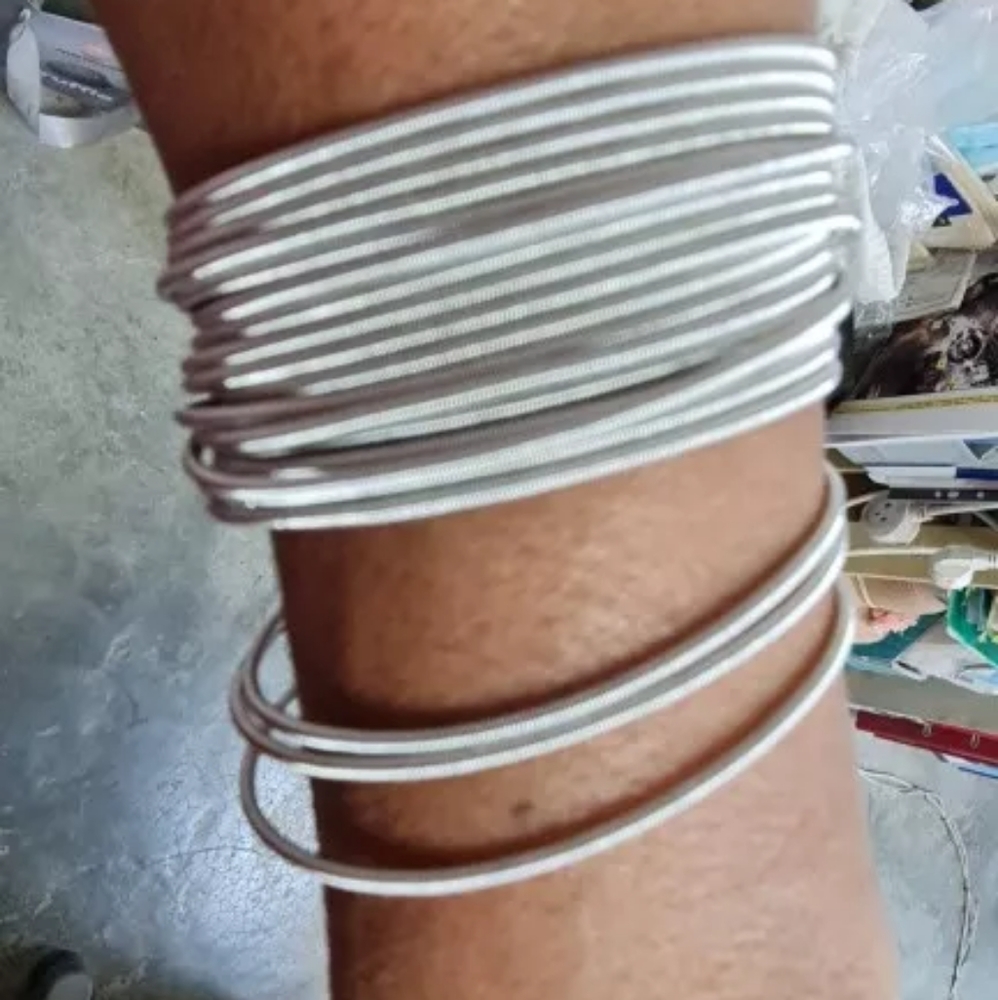 NEW 2 mm Platinum Plated Stainless Steel 316L Stackable Guitar String Bracelets - Picture 14 of 15